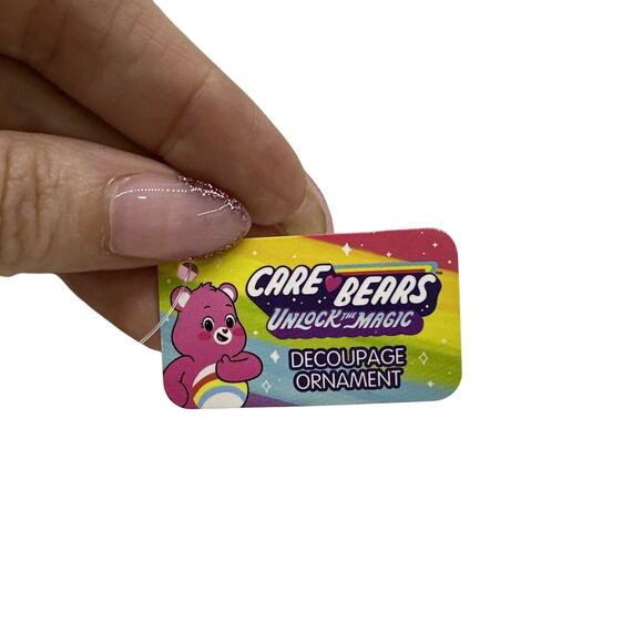 Care Bears Decoupage Christmas Ornament Cheer Bear by Ruz 4" 2022 pink - Picture 4 of 5